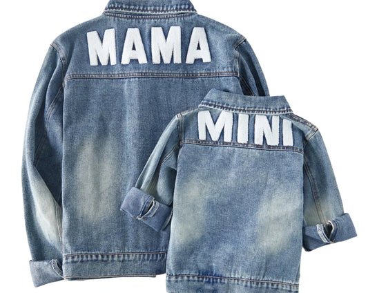 Matching Outfits Denim Jacket for Mother and Daughter