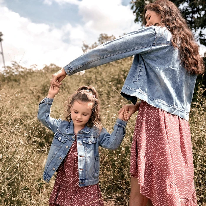 Matching Outfits Denim Jacket for Mother and Daughter