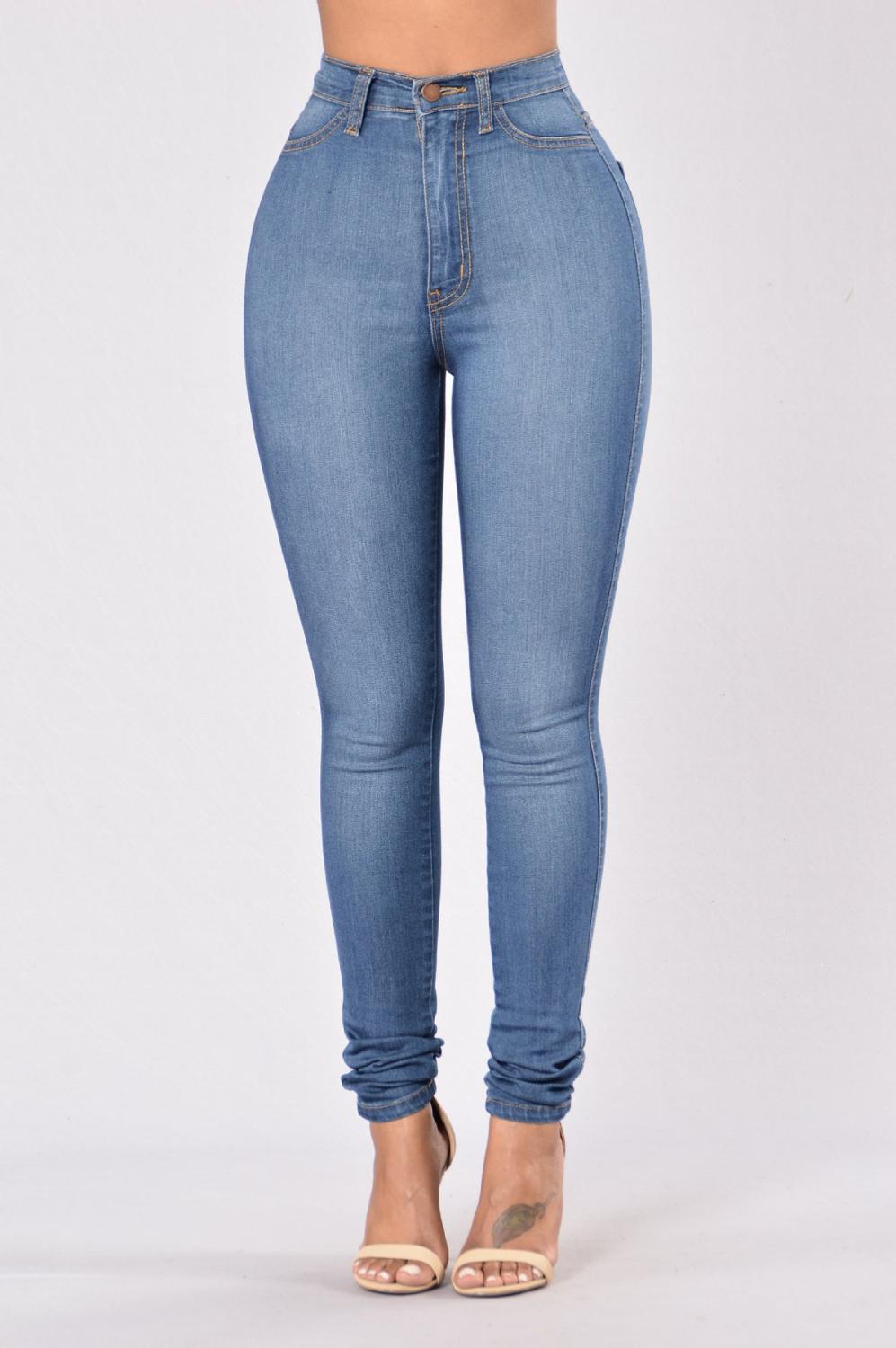 Woman High Waist Jeans Pencil Pants