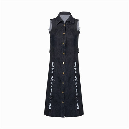 Women Summer Sleeveless Denim Jean Dress