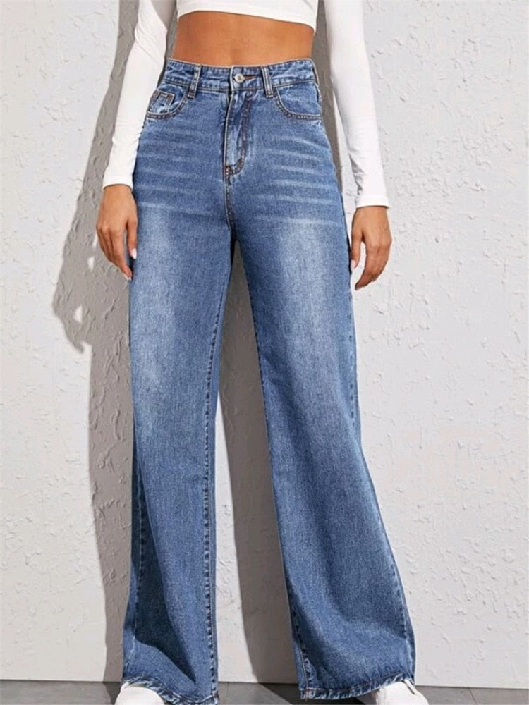 High Waist Loose Jeans For Women