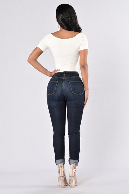 Woman High Waist Jeans Pencil Pants