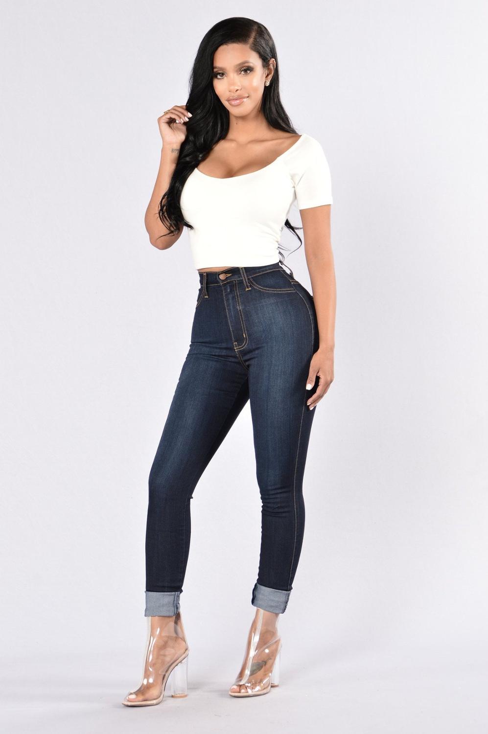 Woman High Waist Jeans Pencil Pants