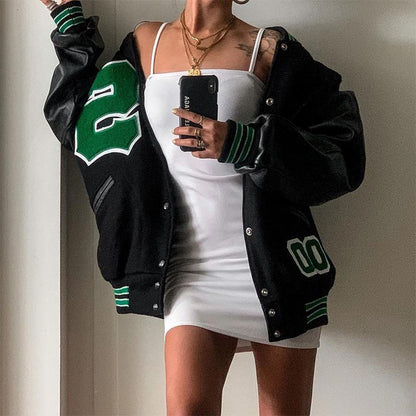 Oversized Long Sleeve Varsity Jacket