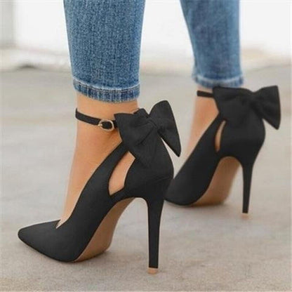 Women Bowknot Pointed Toe High Heels