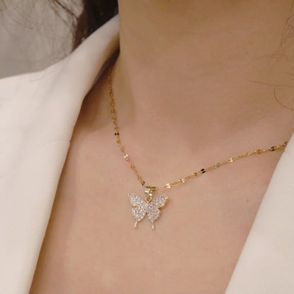 Multilayer Heart Butterfly Necklace for Women