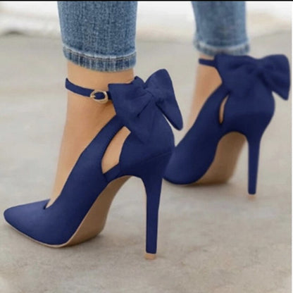 Women Bowknot Pointed Toe High Heels